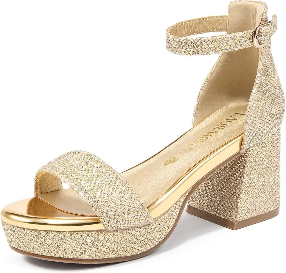 LAURMOSA High Heels for Kids Platform Girls Dress Shoes Flower Girl Shoes
