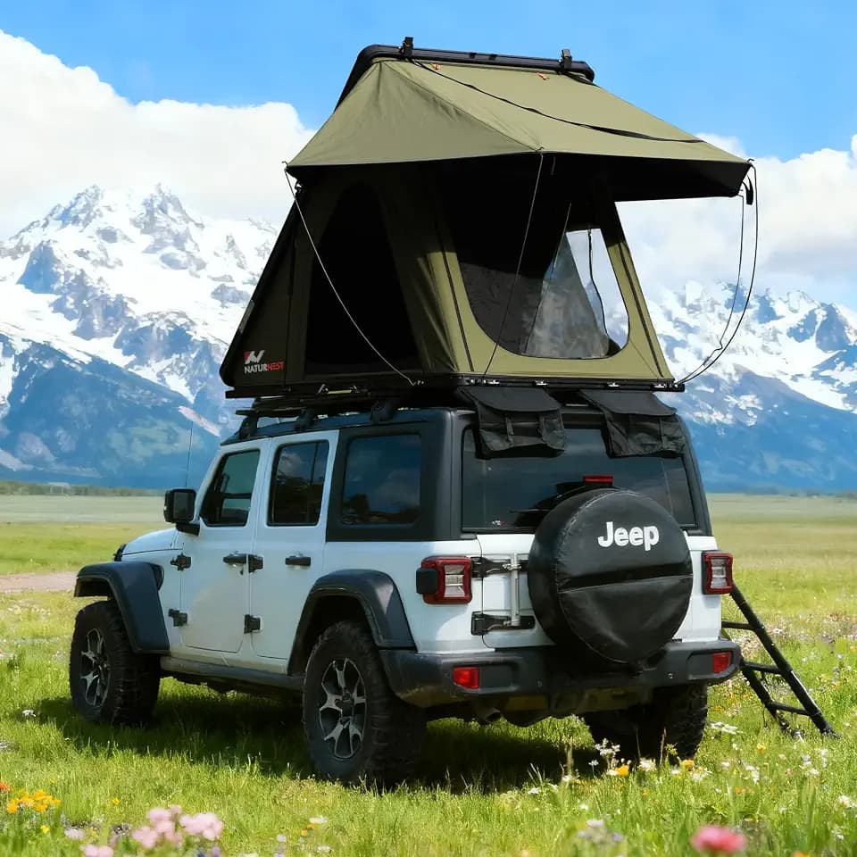 Naturnest Rooftop Tent Hard Shell, Easy Set Up Pop Up Tents for 2 Person