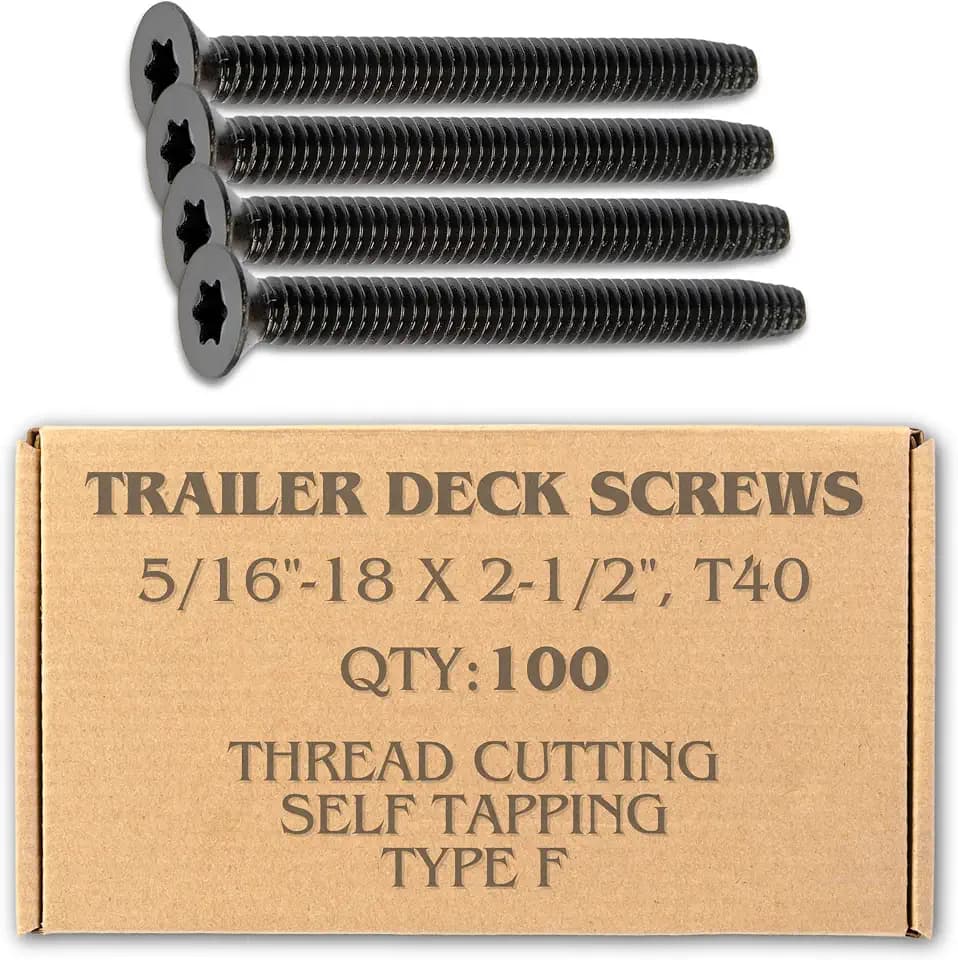 Hales Yeah 5/16-18 x 2-1/2 in Trailer Deck Screws, T40 Torx (100 Pack)