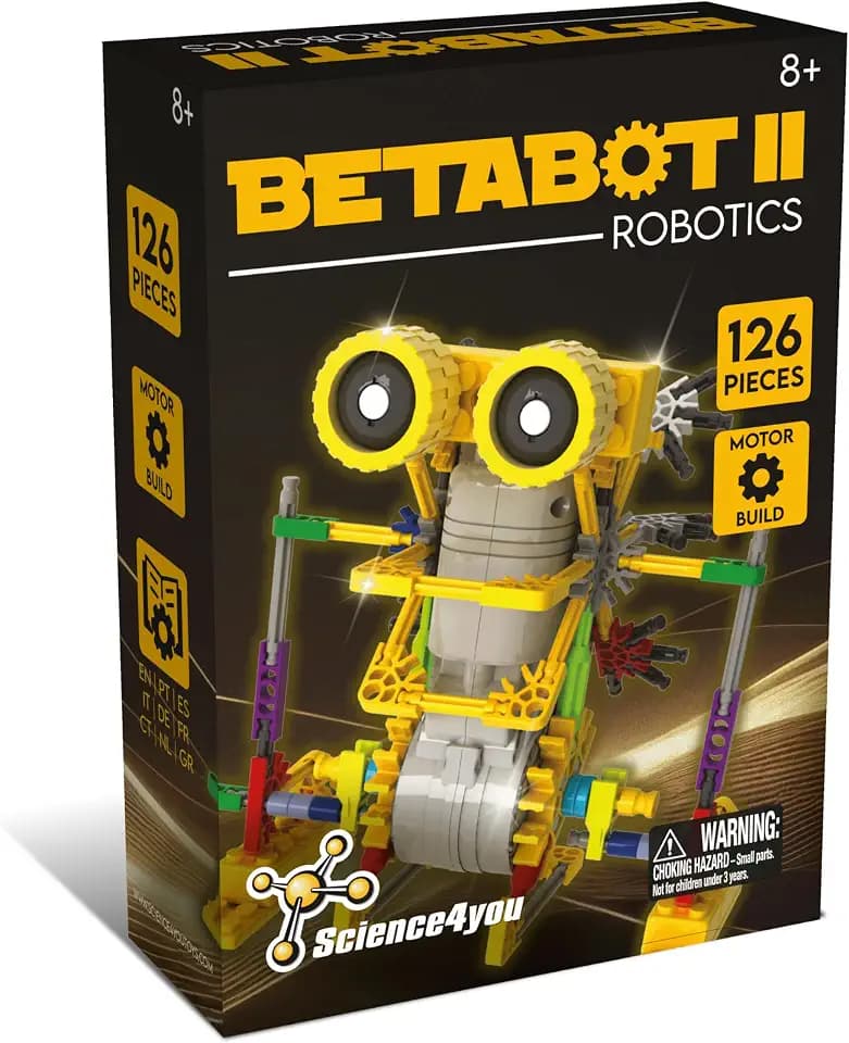 Science4you Betabot - Roboter-Baukasten, Bauen Sie Ihren eigenen laufenden Roboter mit diesem Baukasten, Robotik-Baukasten mit 126 Teilen, Betabot, Lernspielzeug für Kinder 8 9 10 11+