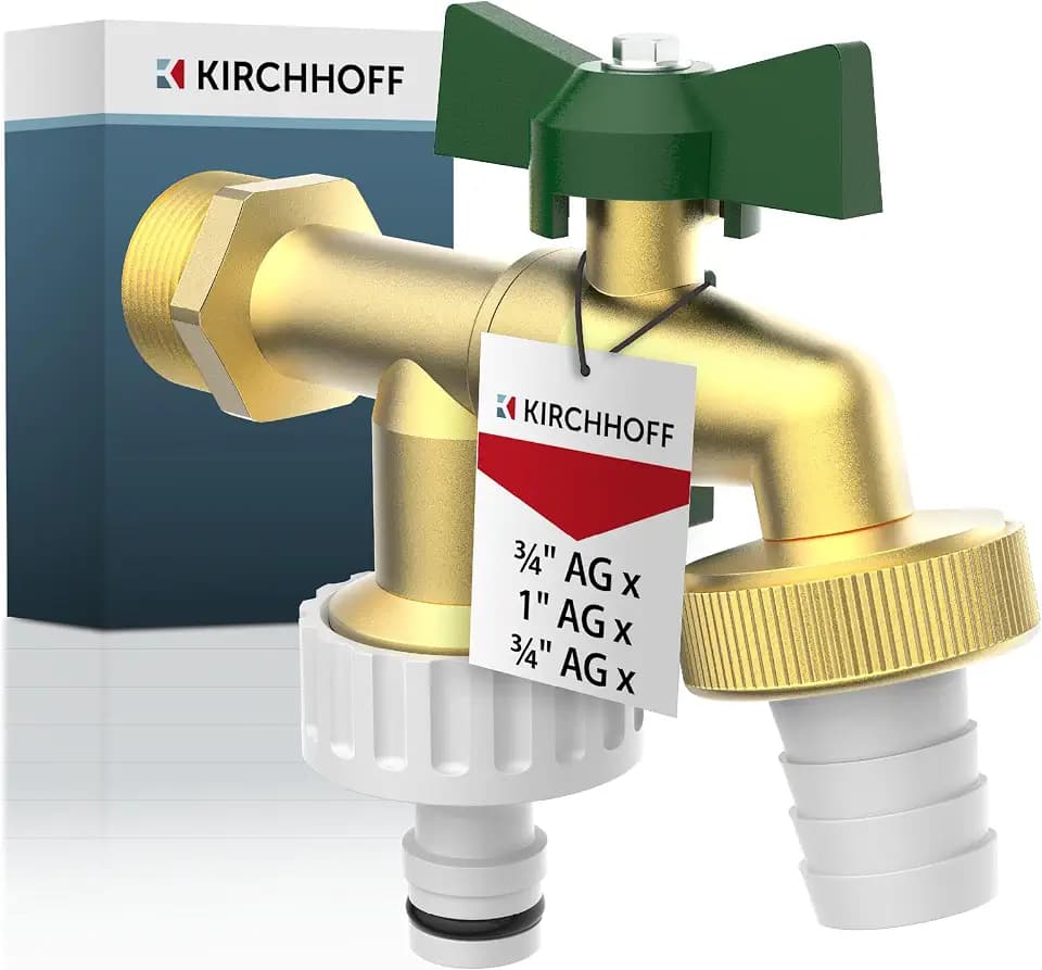 KIRCHHOFF Doppelwasserhahn 3/4 x 1 Zoll, Grün