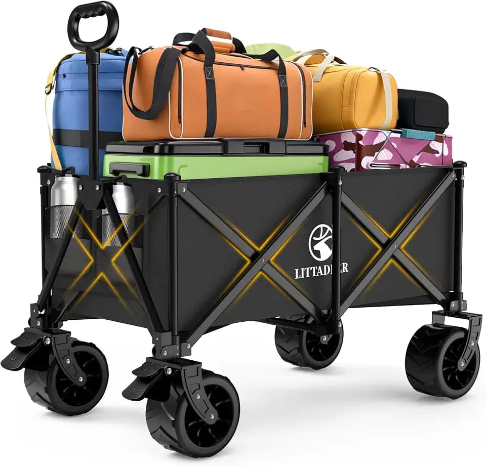 Heavy Duty Collapsible Beach Wagon with All-Terrain Wheels