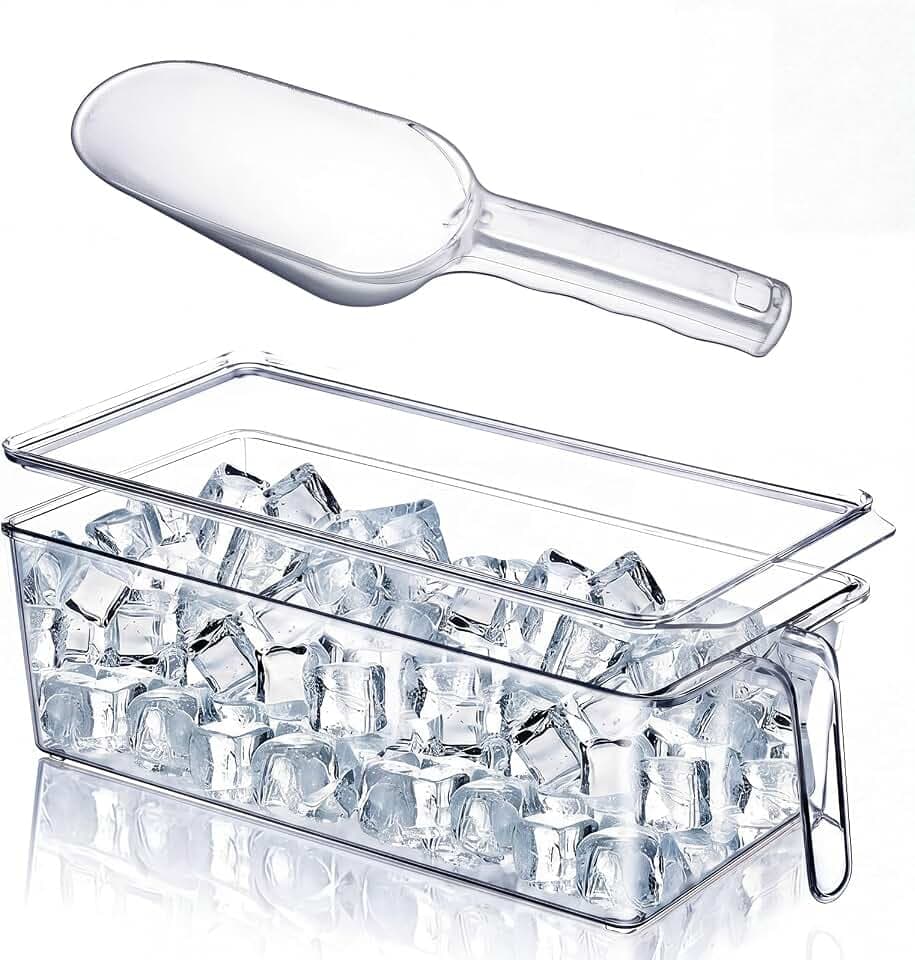 1 Set Ice Storage Bin for Freezer,12.4 x 5.91 x 3.94 Inches