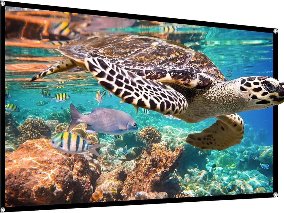 Projector Screen,HUANYINGBJB 4K 16:9 HD Rear Front Projector Screen Foldable Projection Screen Double-Sided Portable Outdoor Indoor Projector Screens Small for Movie Home Theater (60 inches)