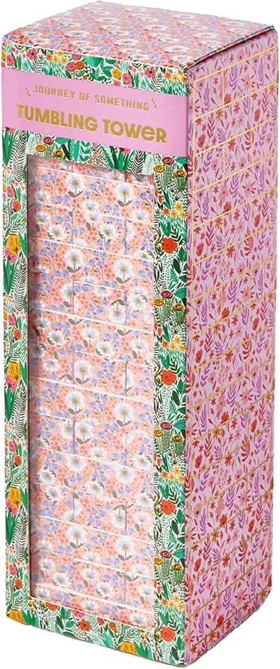 Journey of Something Floral Tumbling Tower - Wooden Stacking Game