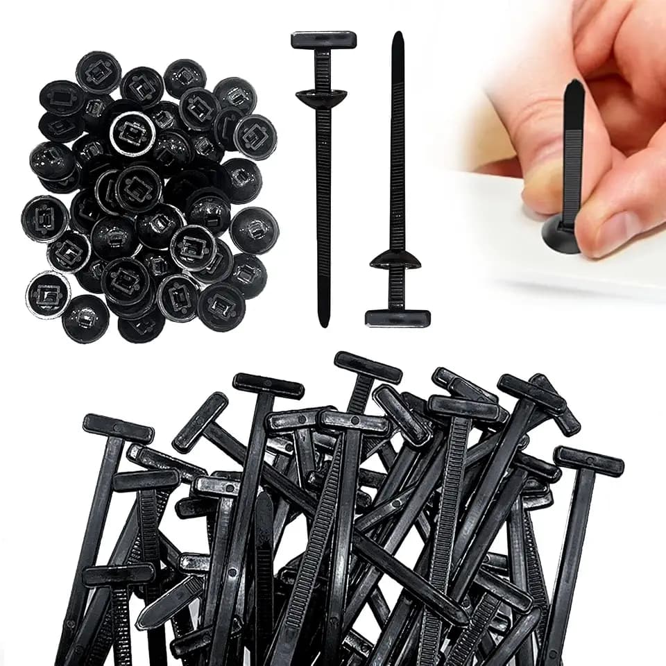 Kabelbinder Schwarz, 20/50/100 PC Kabelstreifen Selbstsichernd, Universal Kabelbind Cable Tie Buckle Ties Holder Beständig Kabelstrapse Werkzeug für Tägliche Reparaturen, Schnellfixierung