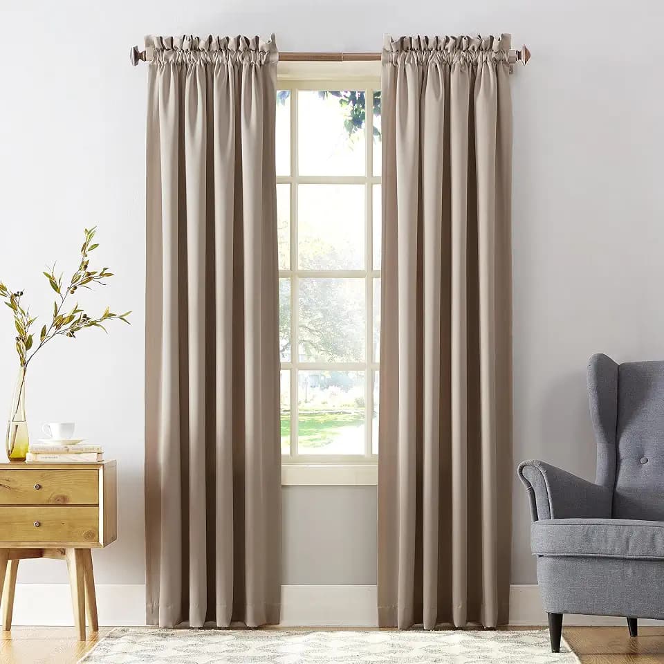Sun Zero Barrow Energy Efficient Rod Pocket Curtain Panel Pair