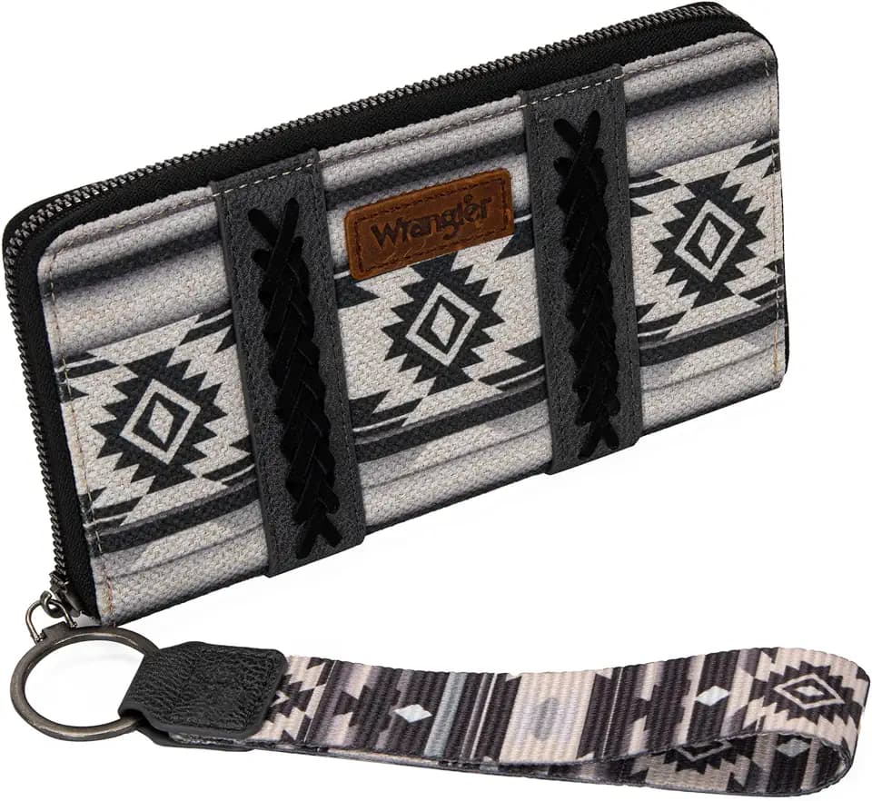 X Wrangler Wristlet Western Wallet Boho Aztec Credit Card Holder for Women