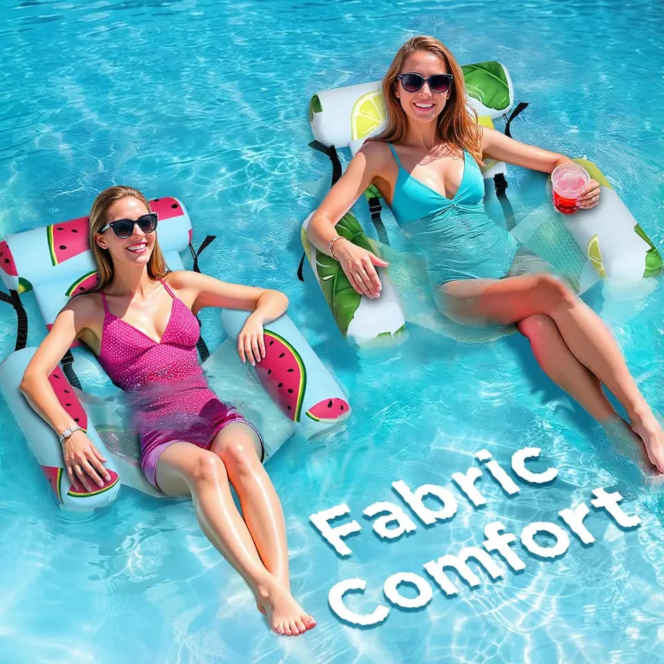 Funscape Pool Floats Chairs Adult, 2pcs Kids Inflatable Pool Lounges-Fruits