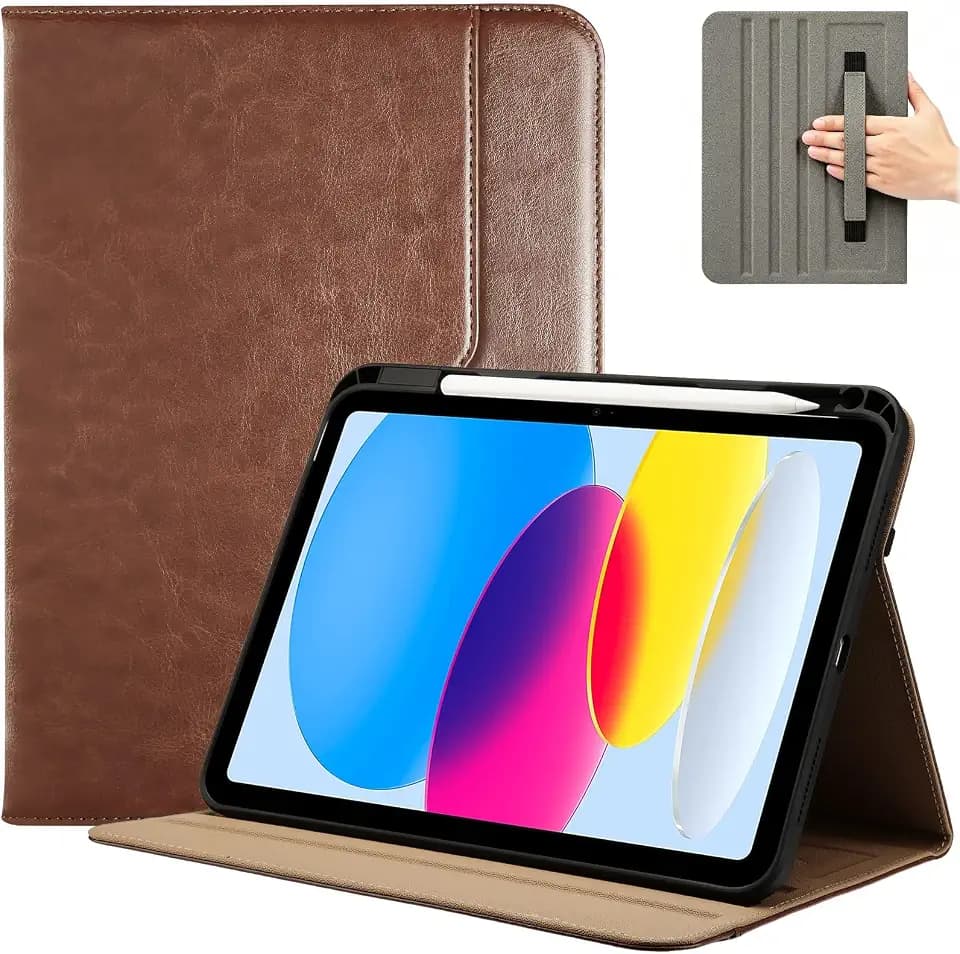 ProCase for iPad A16 11th Gen 11"/10th Gen 10.9" Leather Case -Brown