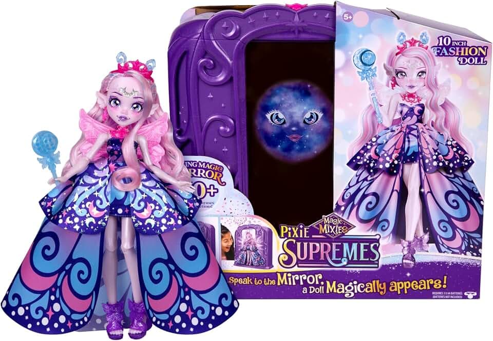 Magic Mixies Pixie Supremes Magic Mirror Luna Butterfly Supreme Mix Potion Find Moonstone Release to Reveal a Premium 26.7 cm Doll 50+ Lights & Sounds Fortune Teller