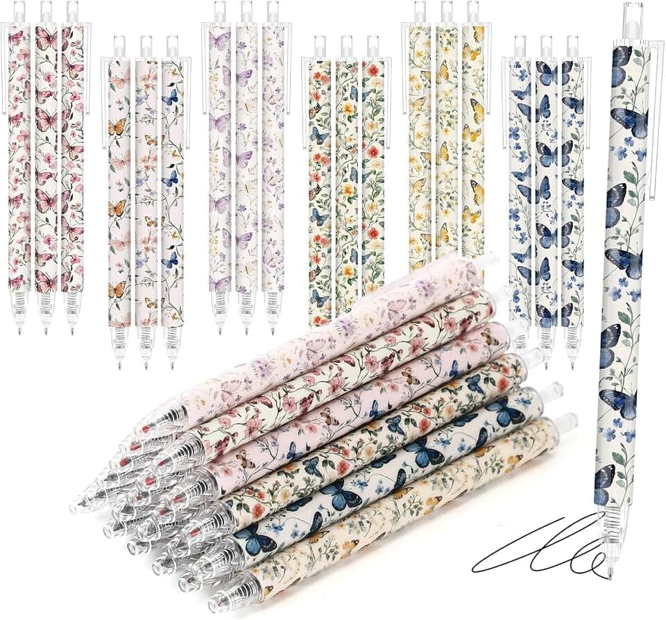 Jetec 60 Pcs Butterfly Pens Bulk Classroom Prizes Gifts for Women Student