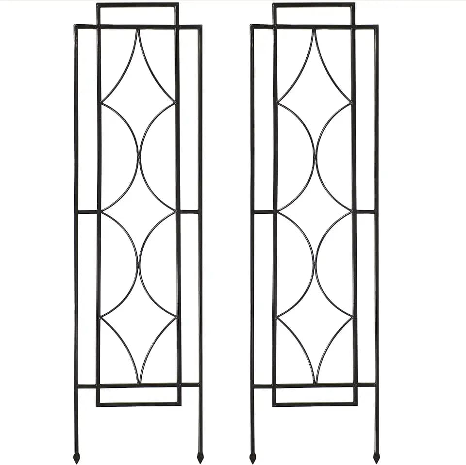 Sunnydaze 48" Black Metal Garden Trellis for Climbing Plants, 2-Pack