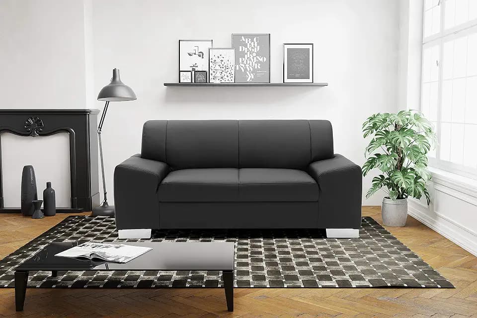 DOMO. collection Sofa Alisson, 2er Couch, 2 Sitzer, 2er Garnitur, Polstergarnitur 164 x 83 x 75 cm (BxTxH), in schwarz