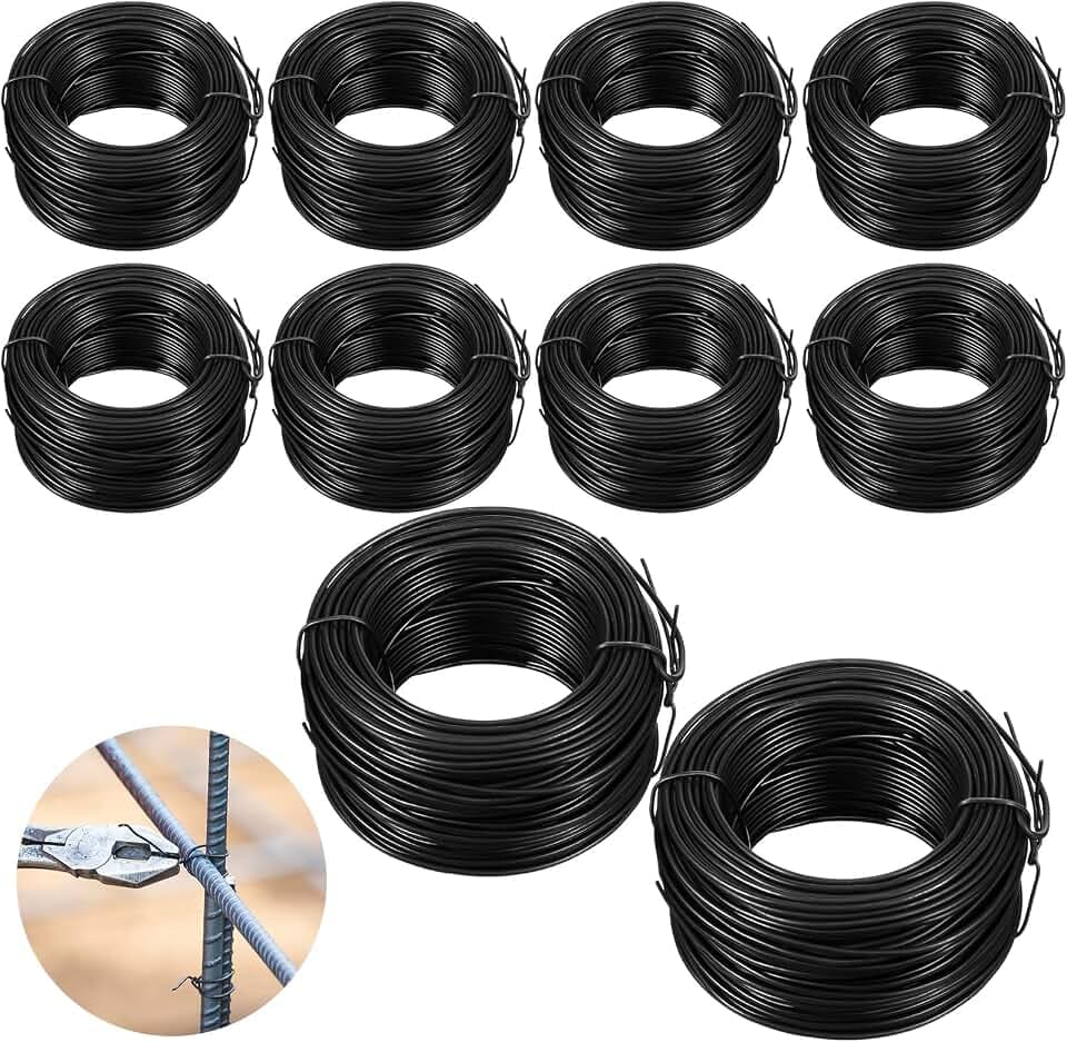 10 Roll Rebar Tie Wire 16 Gauge Bailing Wire Roll, Black