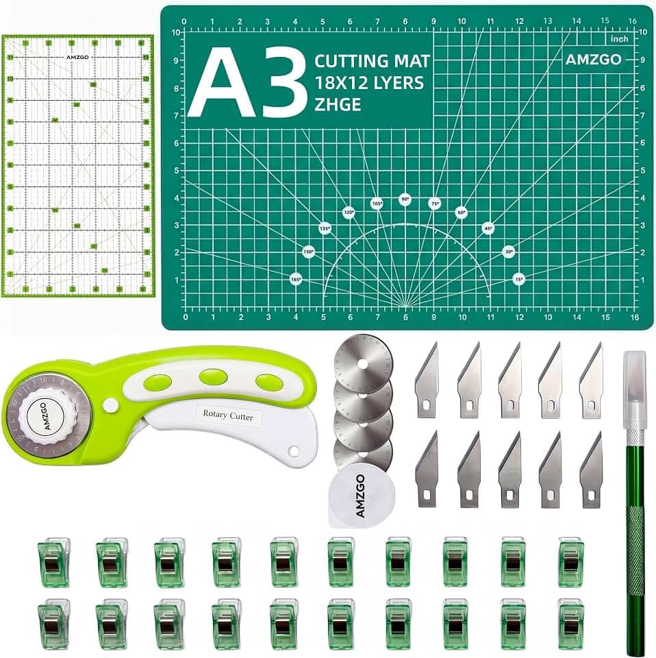 Rotary Cutter Set, 45mm Fabric Cutter (Teal)