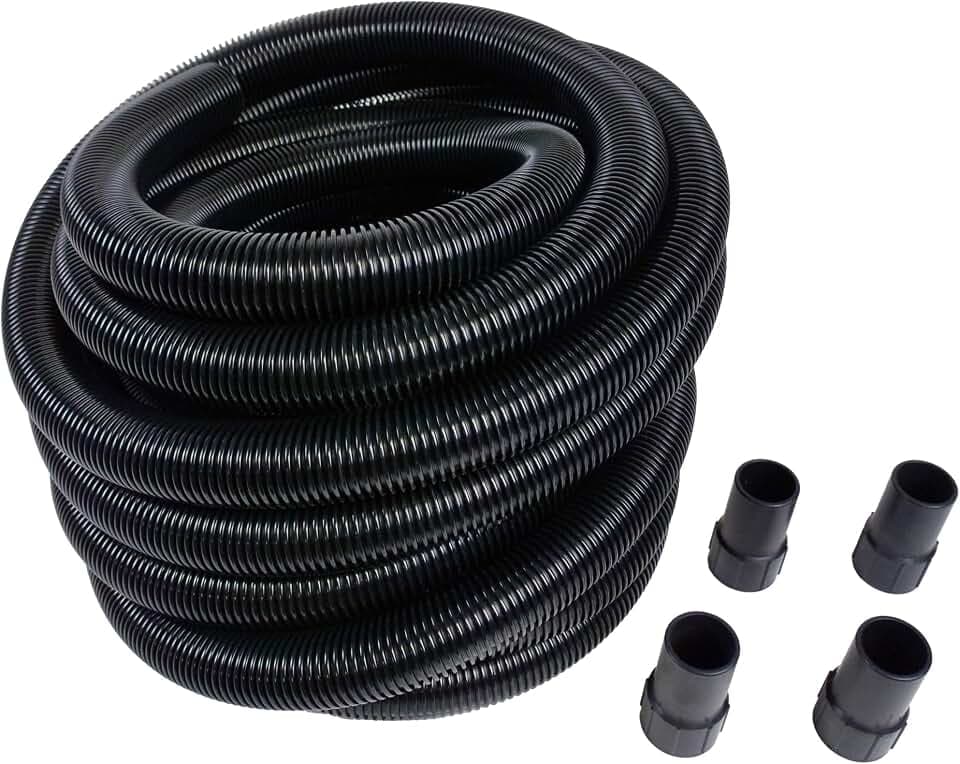 Cen-Tec Systems 1.5" x 50 Foot AntiStatic Dissipative Industrial Vacuum Hose with 4 Dissipative Hose Ends for Dust Collection