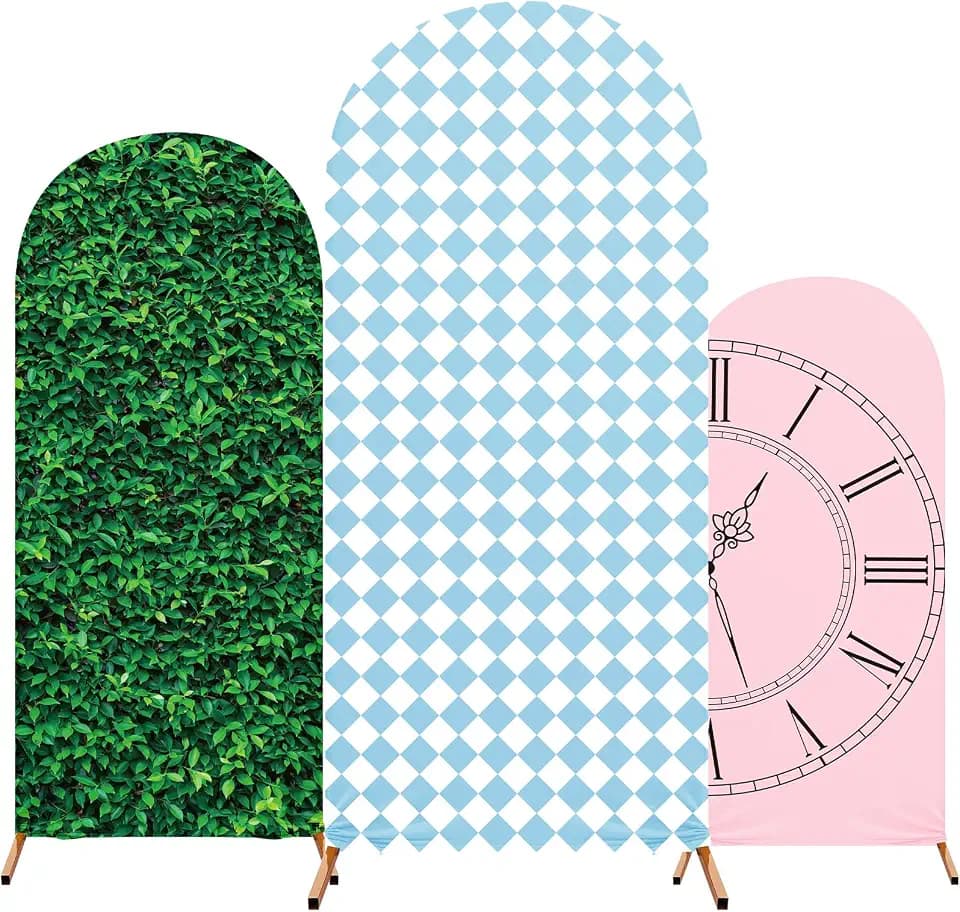 3 Set Tea Party Arch Backdrop Cover, Sweet Color, Fresh