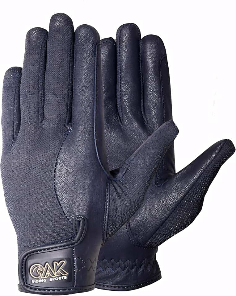 AK Summer Horse Riding Gloves in Soft Leather with Breathable Mesh, Solar Tech
