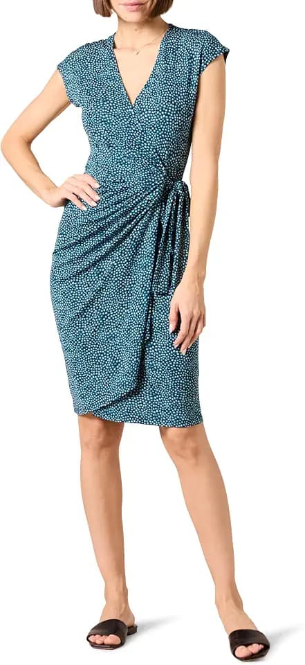 Amazon Essentials Damen Klassisches Wickelkleid mit Flügelärmeln Sommerkleid (erhältlich in Übergröße)