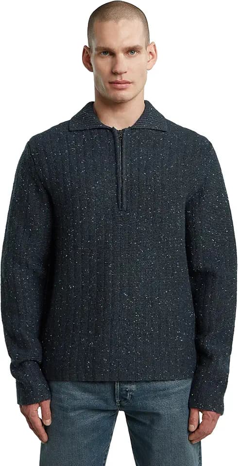 G-Star Herren Polo Collar Half Zip Knit Sweater