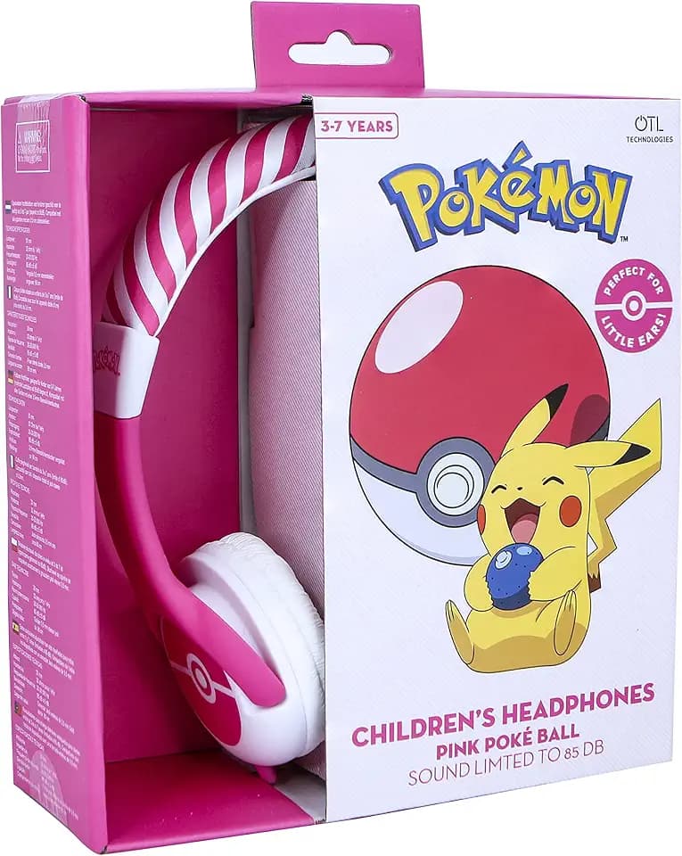OTL Technologies Pokémon Kopfhörer für Kinder, mit Kabel, für Kinder von 3–7 Jahren, Pink PK0845 Rose