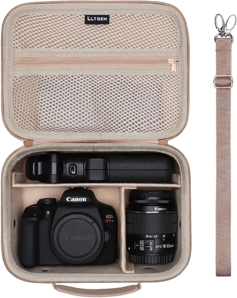 Small Camera Case Bag for Canon EOS Rebel T7/R50//R100 DSLR Camera Beige
