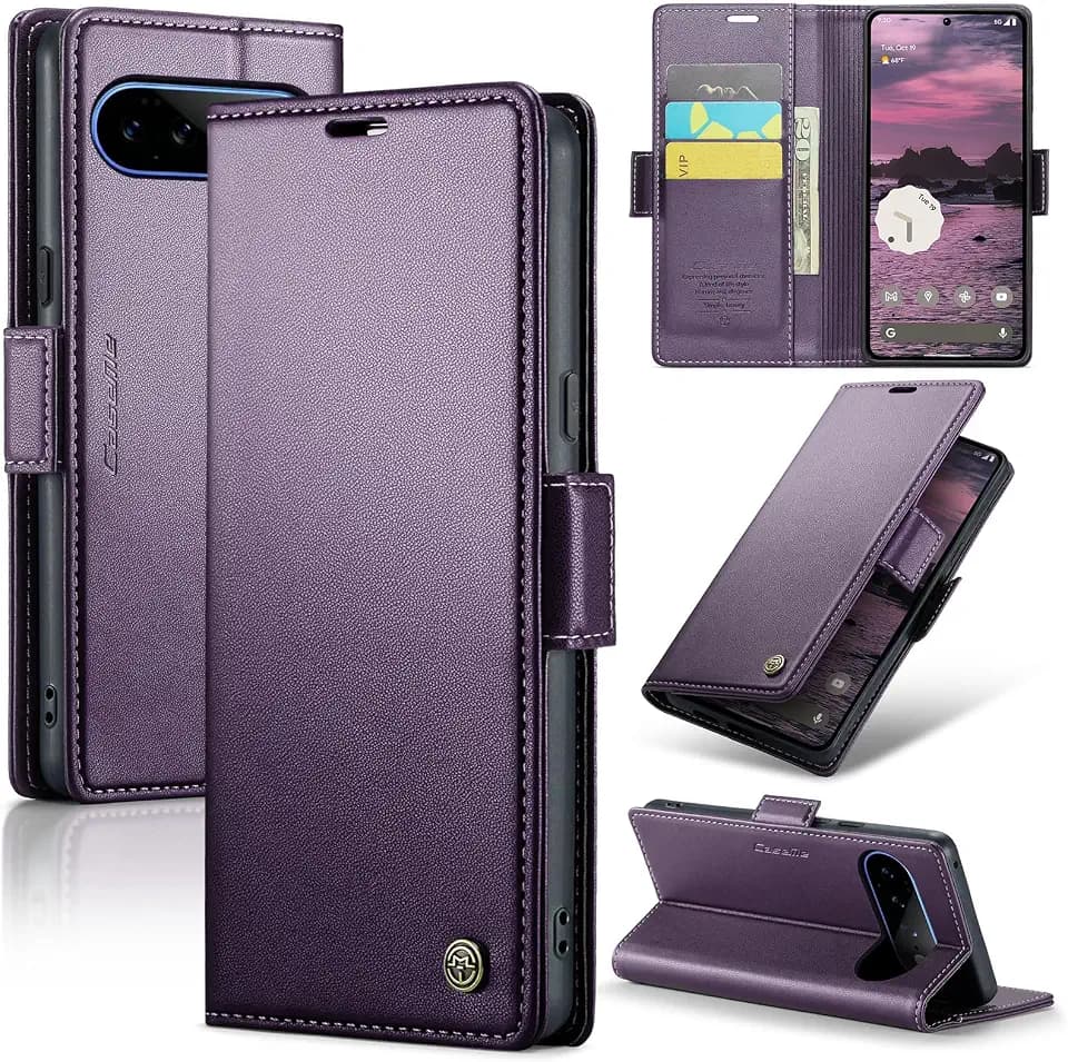 Wallet Case for Google Pixel 11 Pro XL with Card Holder, Purple