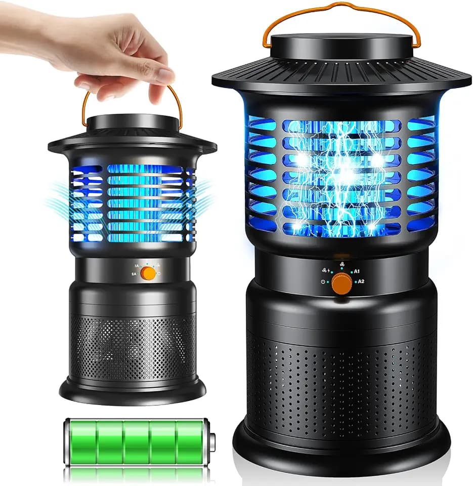 Mosquito Trap, Dual-Action Bug Zapper with 15H Runtime, Rechargeable Fly Trap for Indoor & Outdoor Use, Automatic Fly Zapper, IPX5 Weather-Resistant for Patio, Camping & Home