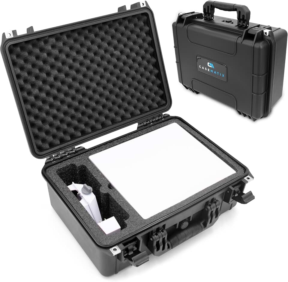 CASEMATIX Travel Case Compatible with Starlink Mini Dish, Mount, Cables, Power Supply & More - IPX7 Waterproof, Professionally Cut Impact-Resistant Closed Cell Foam with Separate Accessory Storage