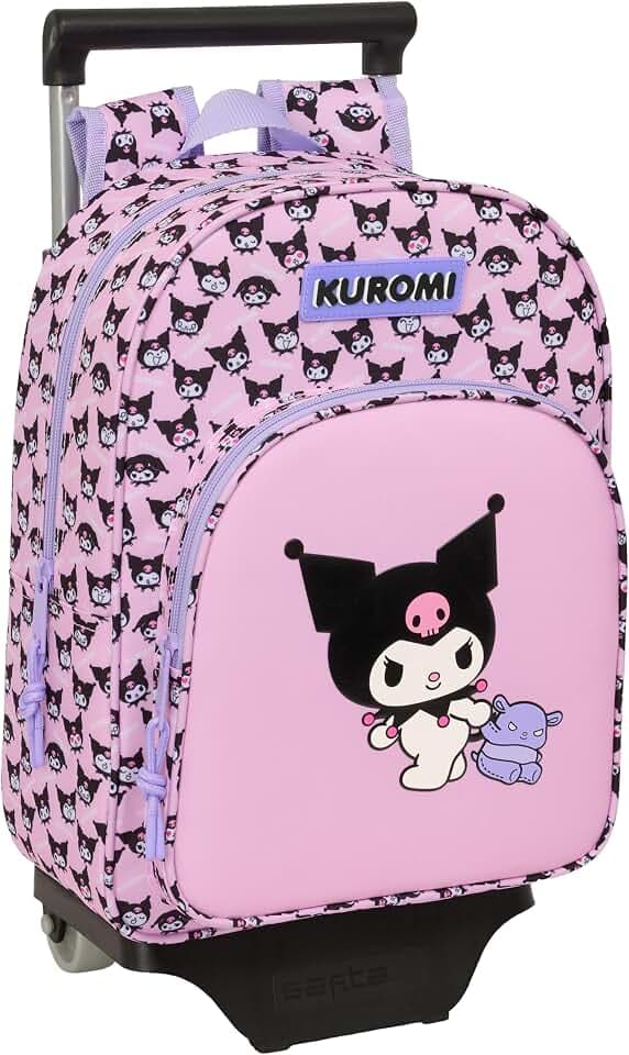 safta Kuromi Kinderrucksack mit Trolley 705, ideal für Kinder verschiedener Altersgruppen, bequem und vielseitig, Qualität und Widerstandsfähigkeit, 26 x 11 x 34 cm