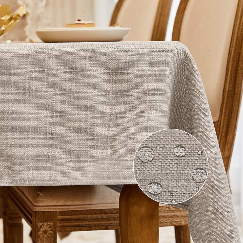BALCONY & FALCON Rectangle Table Cloth Waterproof Beige 70"x55"