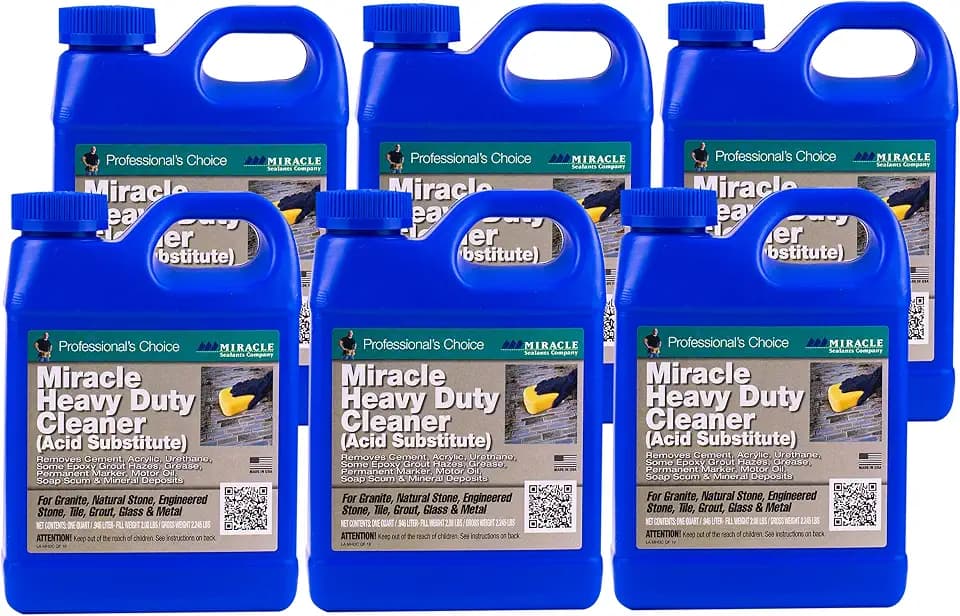 Miracle Sealants Heavy-Duty Acidic Cleaner, Quart, 6-Pack