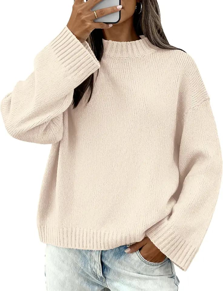 BTFBM Fall Sweaters for Women Crewneck Loose Winter Outfits