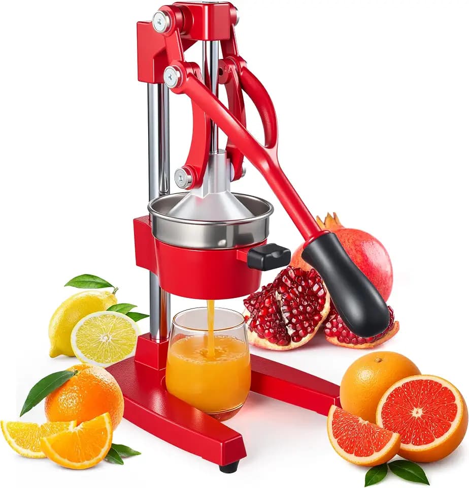 Cast Iron Juicer Hand Press Manual Citrus Squeezer for Lemon Orange Lime Pomegranate, Heavy Duty Countertop Juice Press Extractor with Cup, Commercial Bar Kitchen Tool