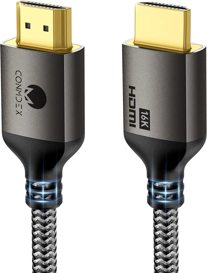 CONMDEX 16K HDMI 2.2 Kabel 2M - 96 Gbit/s Ultra High Speed | Unterstützt 8K@120Hz/4K@240Hz/8K@144 Hz, eARC, HDR & VRR - Ideal für PS5, Xbox, Grafikkarten, TV, Monitor & Soundbar