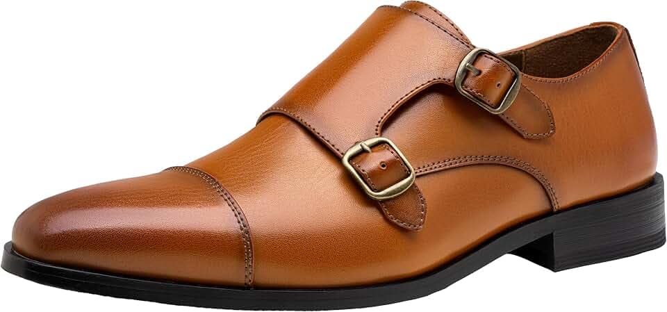 Jousen Dress Shoes for Men Monk Strap Loafers for Men