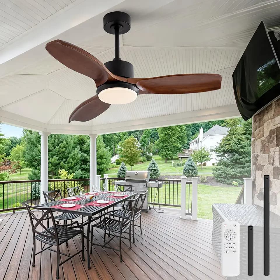KBZZ 42 Inch Outdoor Ceiling Fans with Lights and Remote Control