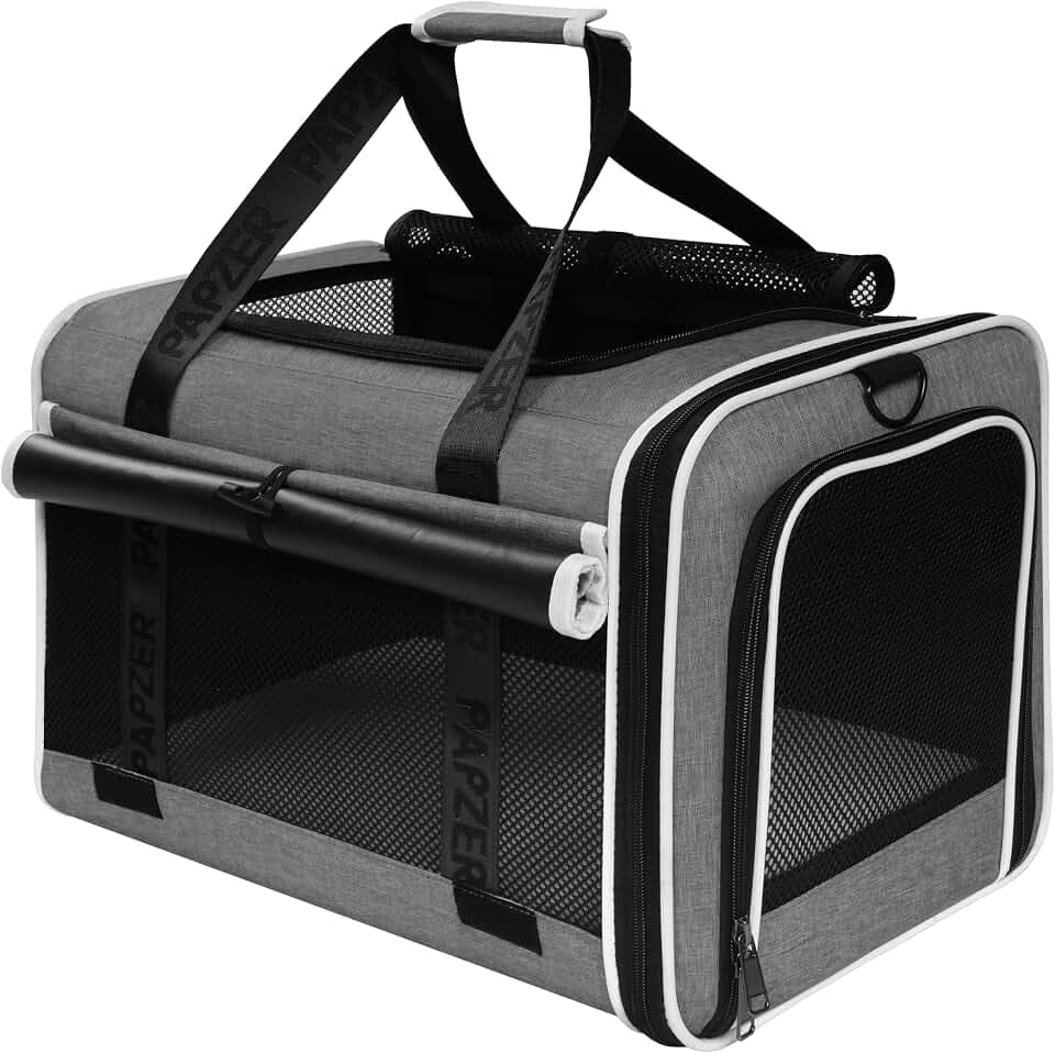 Cat Carrier for Travel, Soft-Sided, Top Loading, Privacy Curtain, to 20 lbs