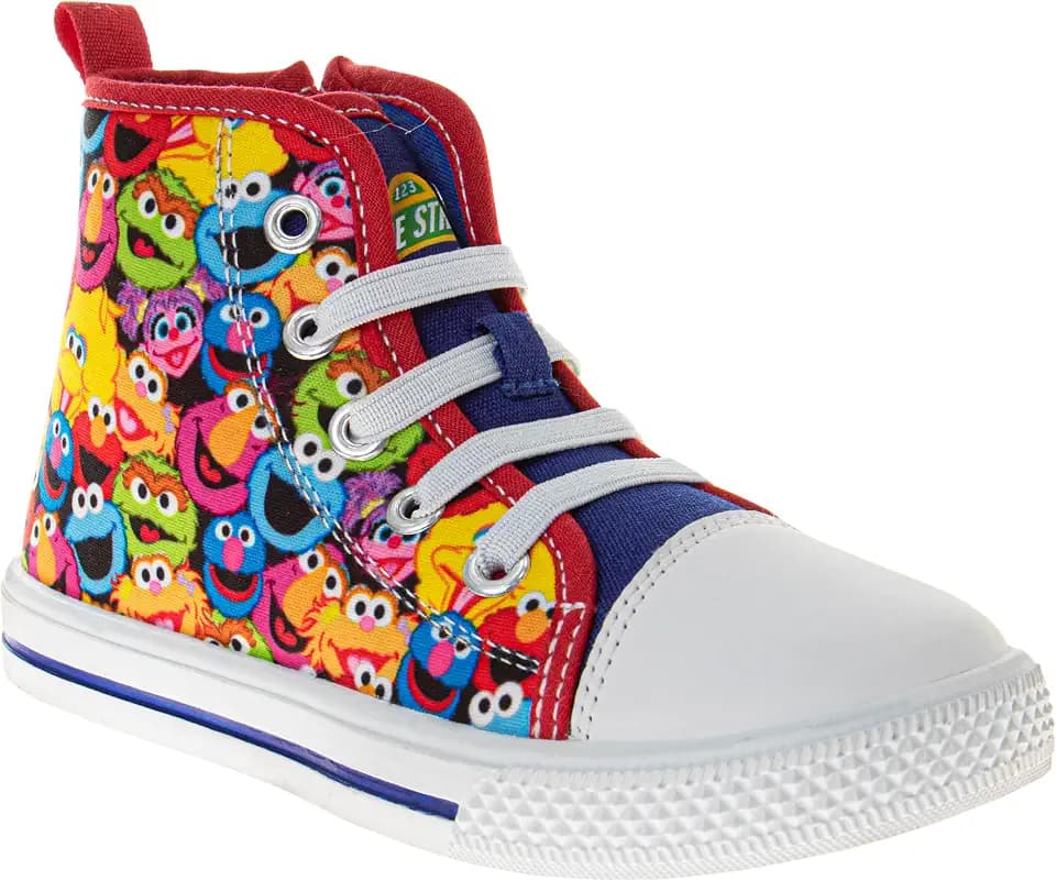 Sesame Street Elmo Strap Sneakers for Boys - Kids Lightweight Athletic Breathable Running Tennis Shoes Size 5-10 Toddler 11 Little Kid