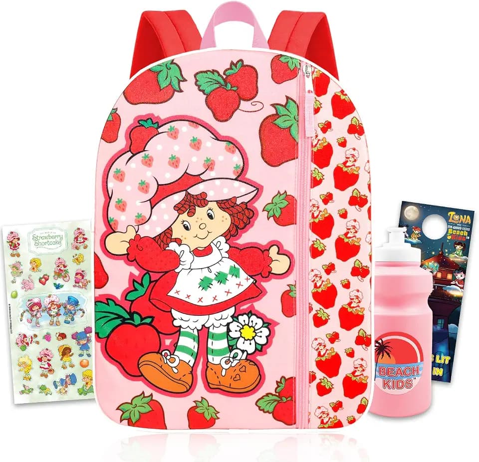Strawberry Shortcake Backpack for Girls Bundle w/ 16in Bookbag + More