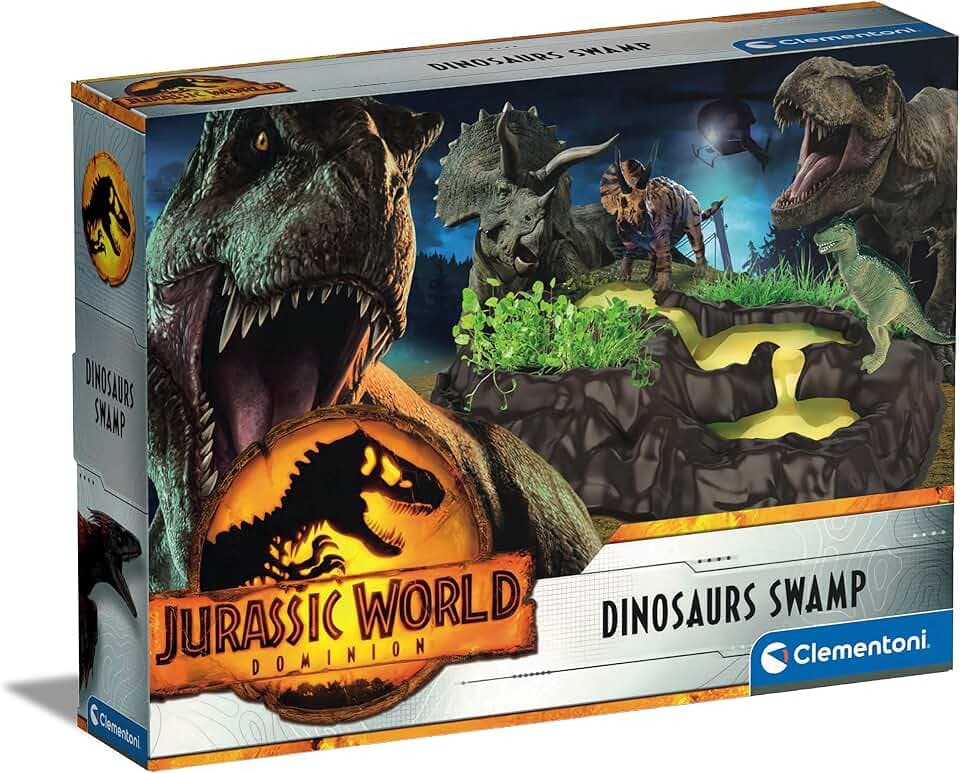 Clementoni Jurassic World 3 Dino-Landschaft Dinosaurier-Sumpf - Kreativer Baukasten zum Gestalten Einer urzeitlichen Landschaft - Für kleine Forscher ab 6 Jahren 19206