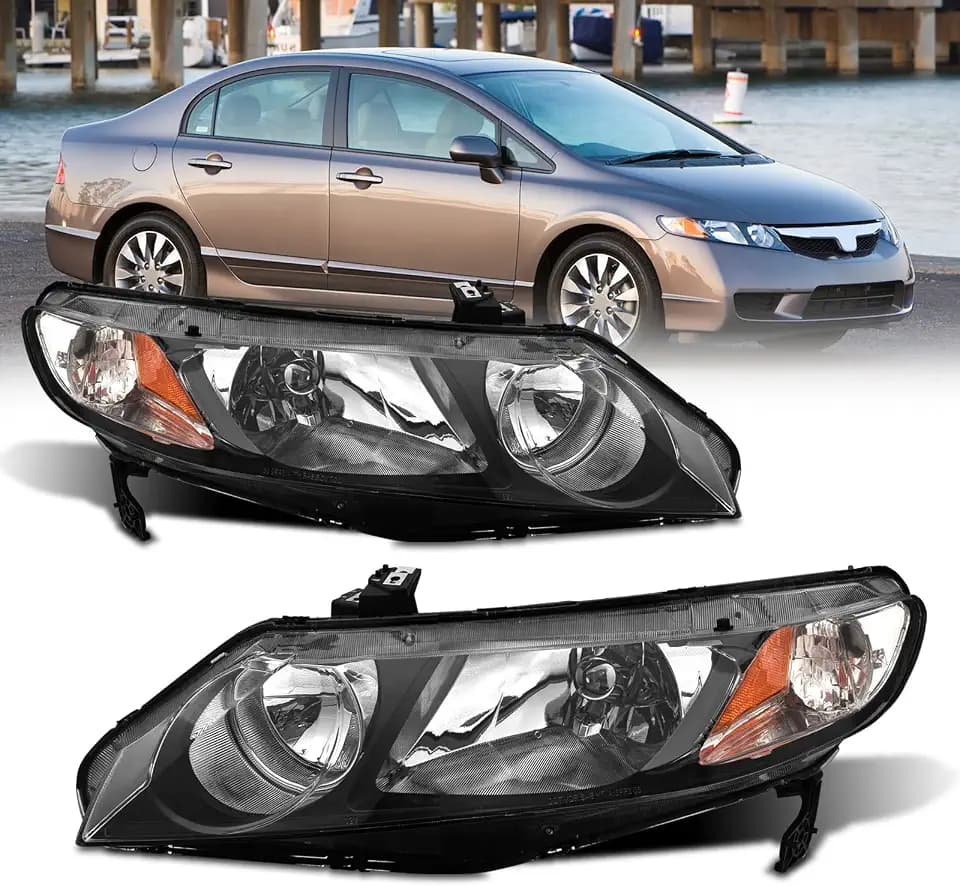 for 2006-2011 Honda Civic Halogen Headlight W/O Bulbs