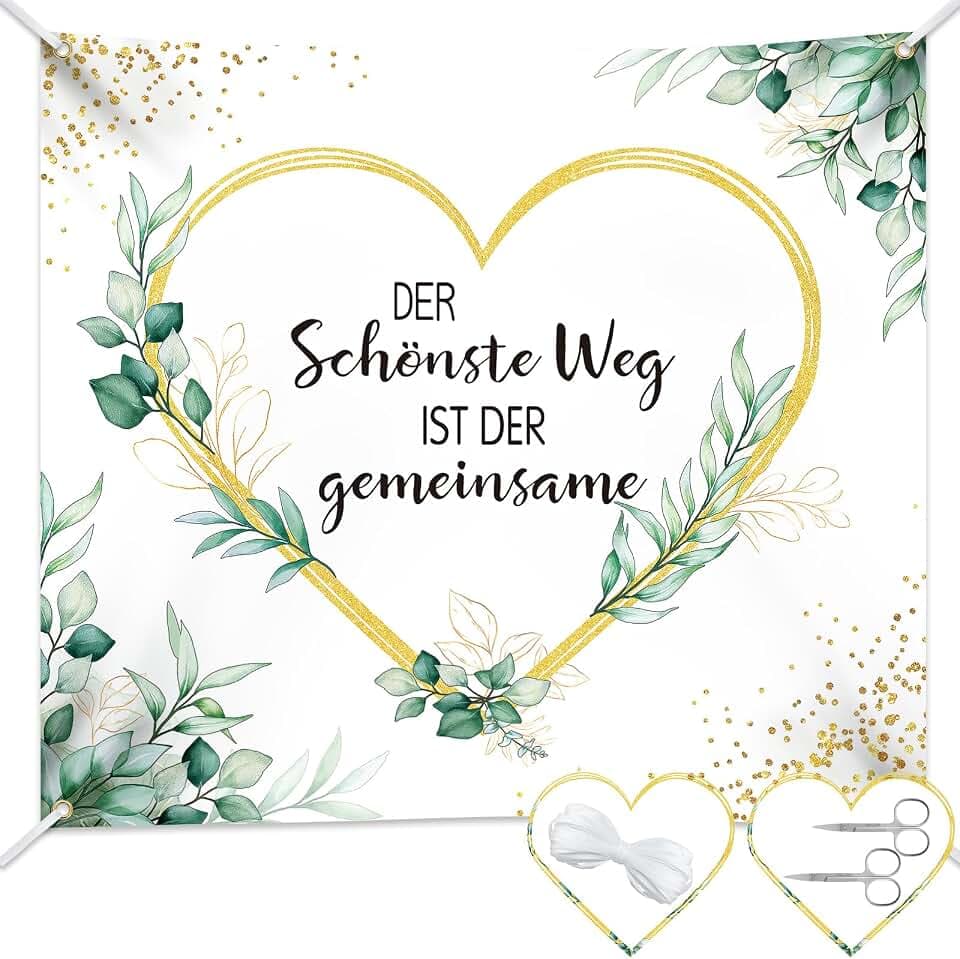Gucass 200x180 cm Hochzeitsherz zum Ausschneiden, Hochzeitsdeko Laken, Hochzeitsspiel für das Brautpaar, Herz zum Ausschneiden Hochzeit geschenke, Bettlaken für Standesamt Deko mit 2 Scheren & Seil