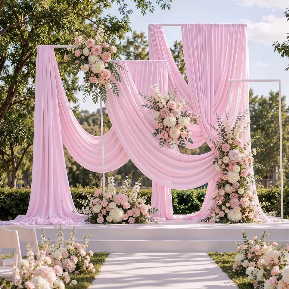 10 ft x 10 ft Baby Pink Backdrop Curtains for Parties, Wrinkle Free Light Pink Photography Backdrop Drapes for Wedding Grils Birthday Baby Shower Bridal Shower Party
