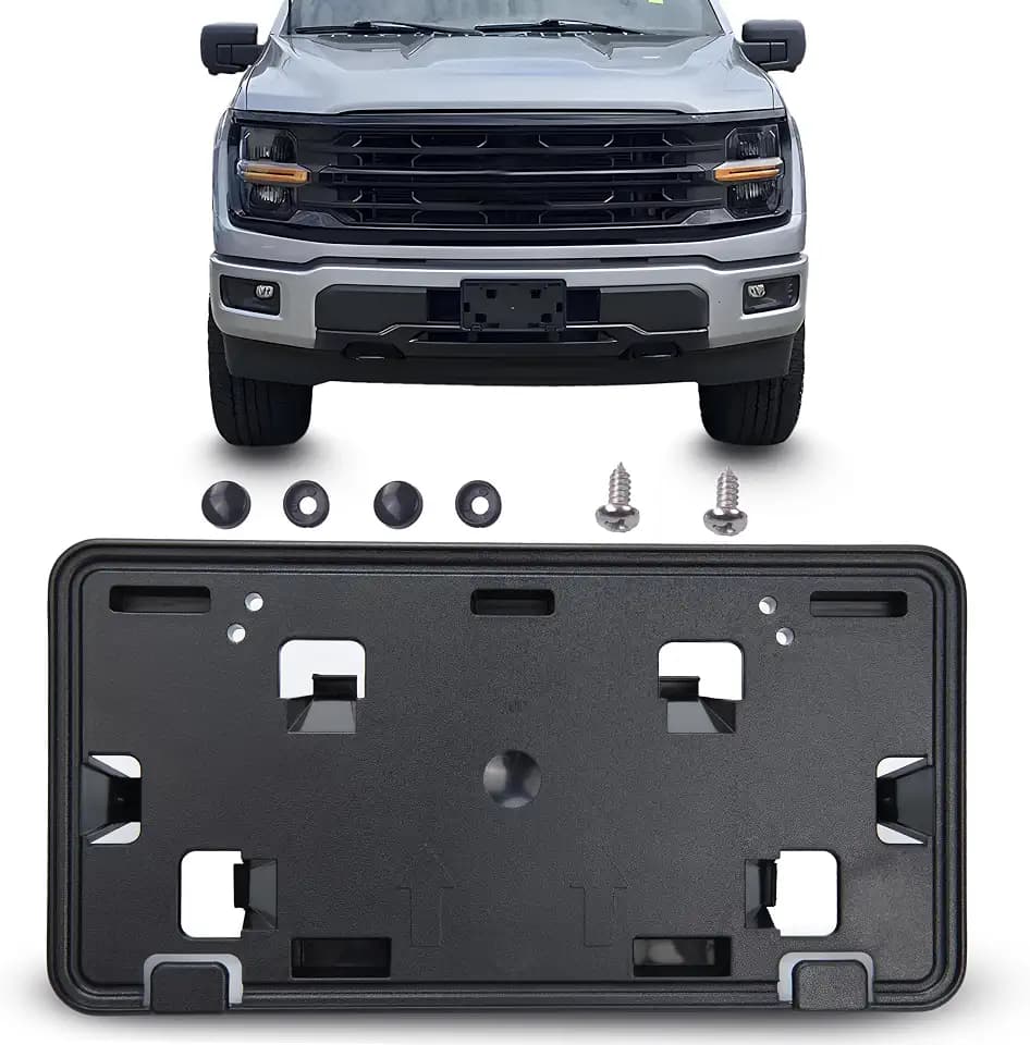 Front Bumper License Plate Brackets Holder Mounting for Ford F-150 F 150 2024 2025,Replacement for RL3Z17A385BA,RL3Z-17A385-BA (May not Fully fit Your Model. See Pic 2 for Details)