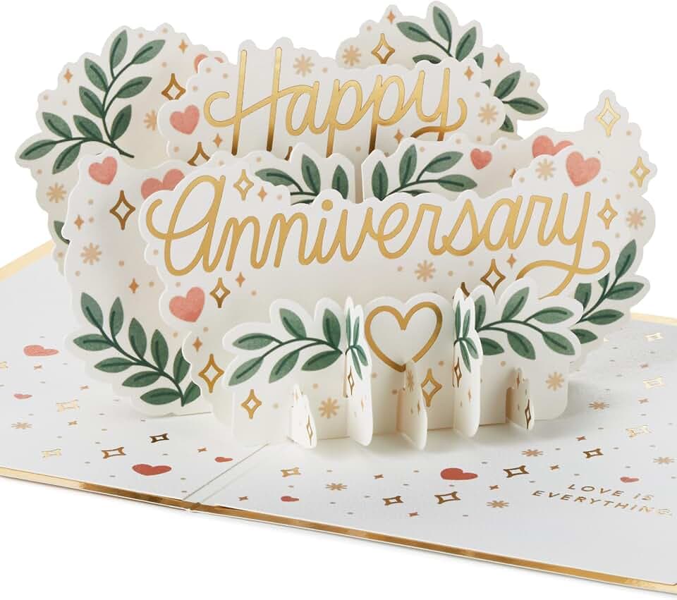 Hallmark Paper Wonder Glückwunschkarte zum Hochzeitstag, 3D-Pop-Up-Design, goldfarben