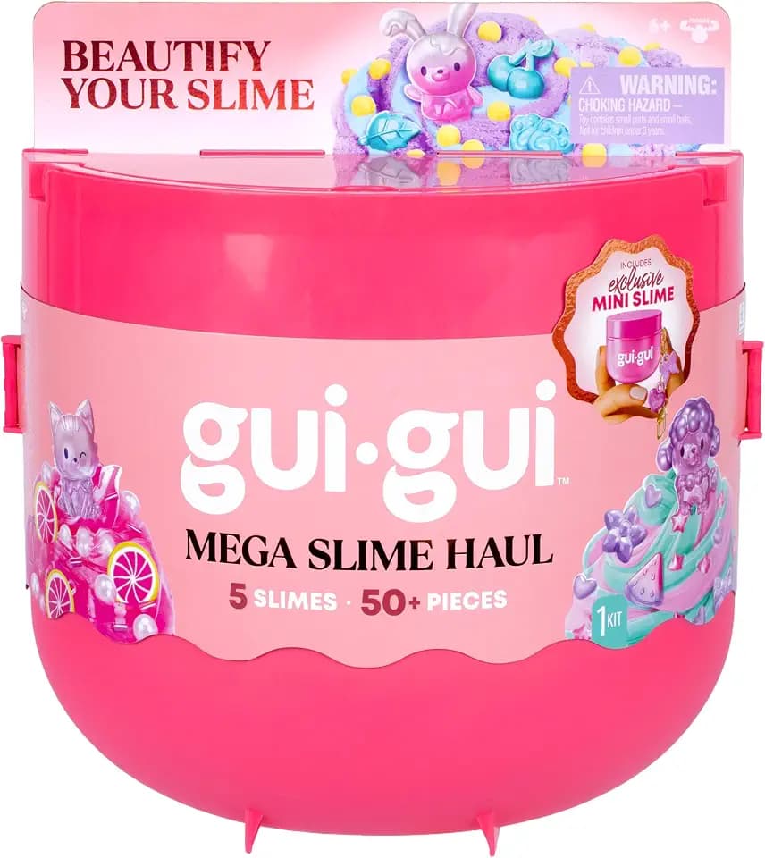 GUI GUI Mega Slime Haul, 5 Scented Slimes, 50+ Pieces, Kids Toys