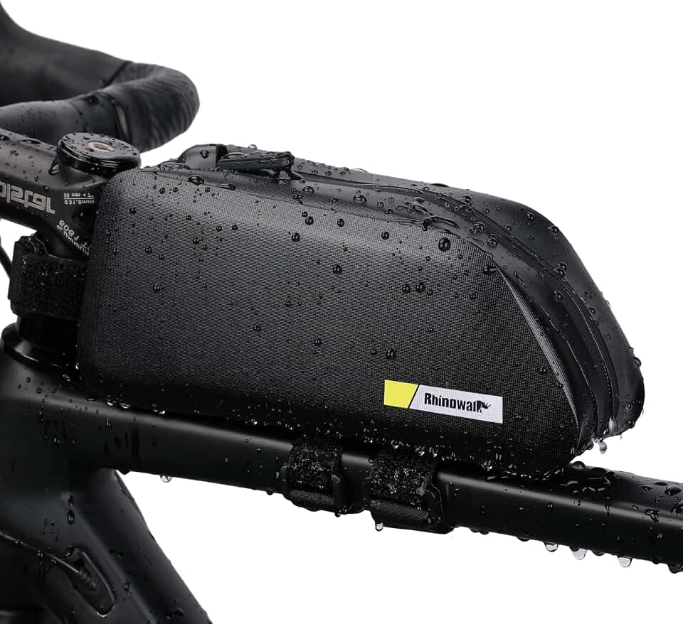 Rhinowalk Fahrradtasche Rahmentasche 1.5L Wasserdicht Fahrrad Fronttasche Oberrohrtaschen Lenkertasche Fahrradzubehör (Black-2)