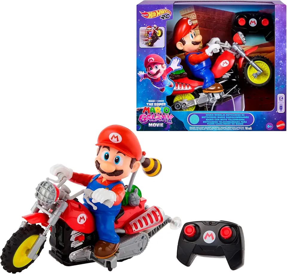 Hot Wheels Mario Wheelie Motocross RC, ferngesteuertes Motorrad